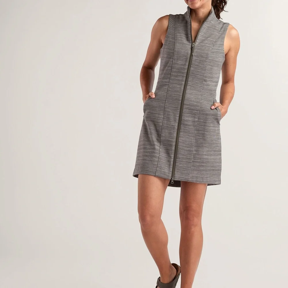 Title Nine Passport Dress - Gray Sleeveless Full Zip - Picture 3 of 4